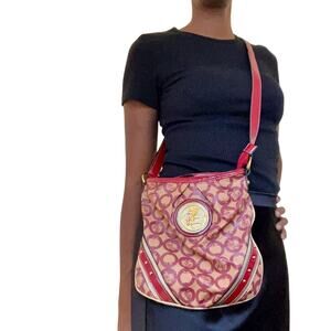 Y2K Rare Apple Bottoms Purse Women Red Gold Faux Leather Crossbody Vintage Nelly